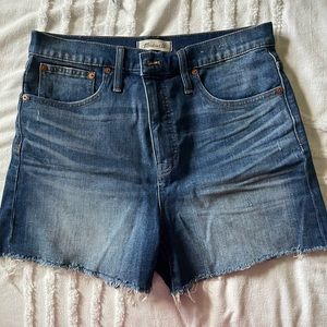 Madewell high rise denim shorts